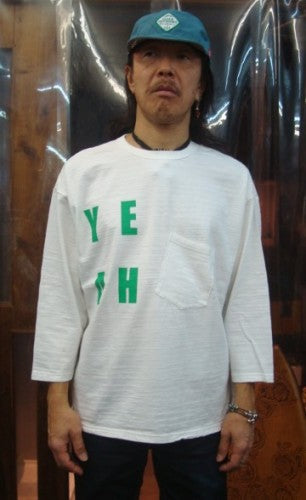 YEAH Y-1014A(ビッグポケットTシャツ) UNISEX(男女兼用)ワンサイズのみ(カラー：オフ) 日本サイズ