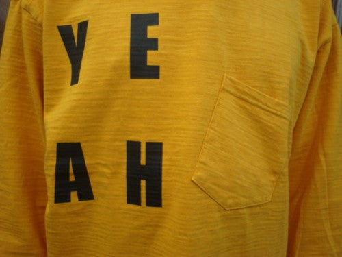 YEAH Y-1014A(ビッグポケットTシャツ) UNISEX(男女兼用)ワンサイズのみ(カラー：マスタード) 日本サイズ