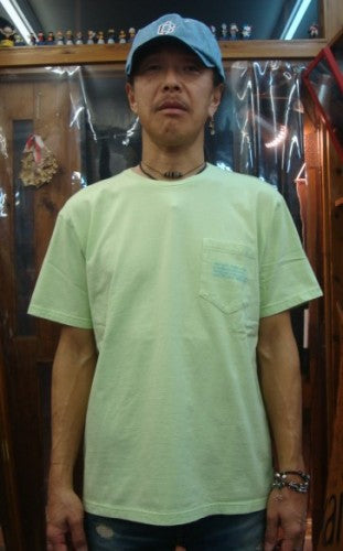 ポケット S/S TEE『BOXロゴバックプリント』 121-428（カラー：LIME GREEN）サイズ：M（日本サイズ）