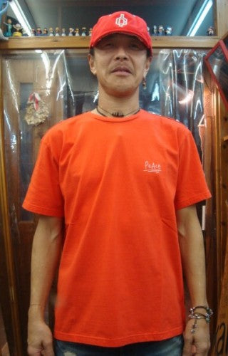 S/S TEE『PEACEマーク』 121-432（カラー：RED）サイズ：M（日本サイズ）