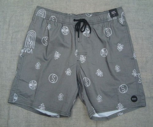 メンズ BARNES ELASTIC SHORT ボードショーツ/サーフトランクス 17"（カラー：BLACK PRINT）BC041-510・・店頭のみの販売！Sサイズ、Mサイズ在庫あり。