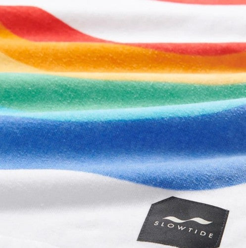 SLOWTIDE（スロータイド）BEACH TOWEL（ビーチタオル）STRP014 ROYGBIV BEACH TOWEL- WHITE（ロイジービブビーチタオルホワイト）