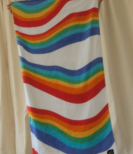 SLOWTIDE（スロータイド）BEACH TOWEL（ビーチタオル）STRP014 ROYGBIV BEACH TOWEL- WHITE（ロイジービブビーチタオルホワイト）