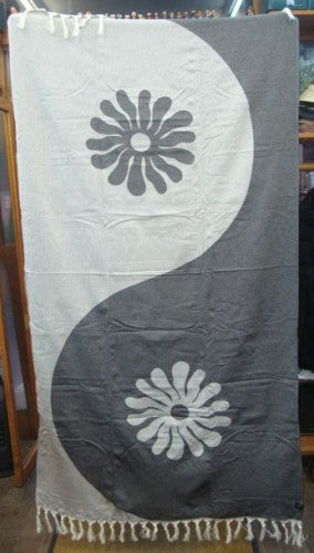 SLOWTIDE（スロータイド）BEACH TOWEL（ビーチタオル）STTT014 BOTANICAL BALANCE TURKISH TOWEL- BLACK（ボタニカルバランスターキッシュタオルブラック）