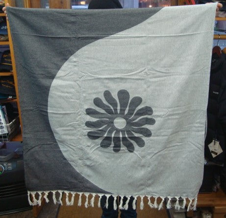 SLOWTIDE（スロータイド）BEACH TOWEL（ビーチタオル）STTT014 BOTANICAL BALANCE TURKISH TOWEL- BLACK（ボタニカルバランスターキッシュタオルブラック）
