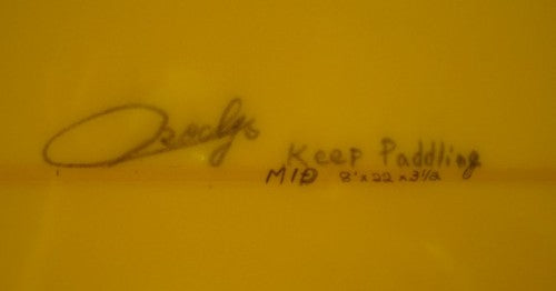 R mid yellow 8'0"x21"x3"・・１点在庫有り(ストックボード)