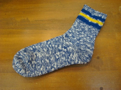 スラブネップ3本ライン MENS 106503（カラー：Navy×Yellow）（サイズは25-27cmのワンサイズ）