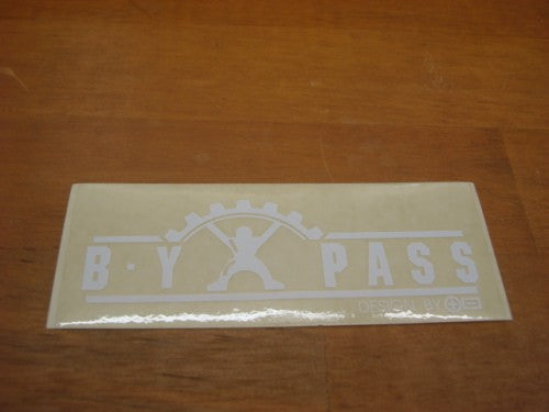 BYPASS ステッカー（カラー：ホワイト）１０．５Ｘ４ｃｍ