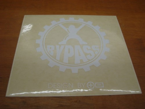 BYPASS ステッカー（カラー：ホワイト）９Ｘ９．６ｃｍ