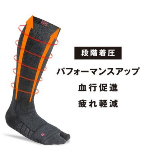 DEELUXE(ディーラックス) THERMO SOCKS EVO TABI(サーモソックスエヴォタビ)　カラー：BLACK