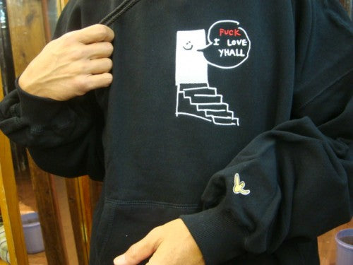 FX20-602 Mark Gonzales(マーク・ゴンザレス)  x FLATLUX - Love Hoodie（カラー：black）サイズ：L（日本サイズ）コラボレーション商品
