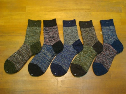 ウール2面切替ソックス MENS 112083（サイズは25-27cmのワンサイズ）
