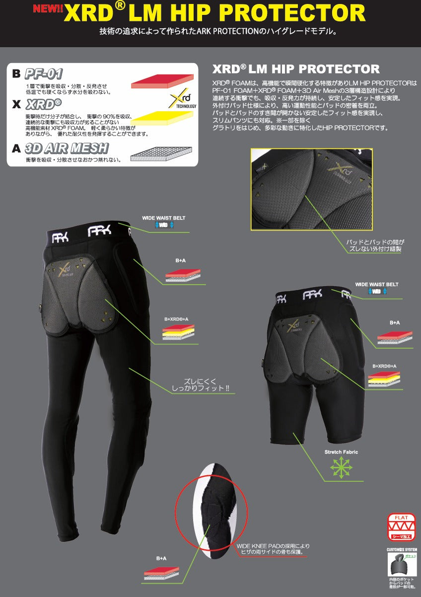 XRD LM HIP PROTECTOR LONG AR12605（カラー：BLACK）
