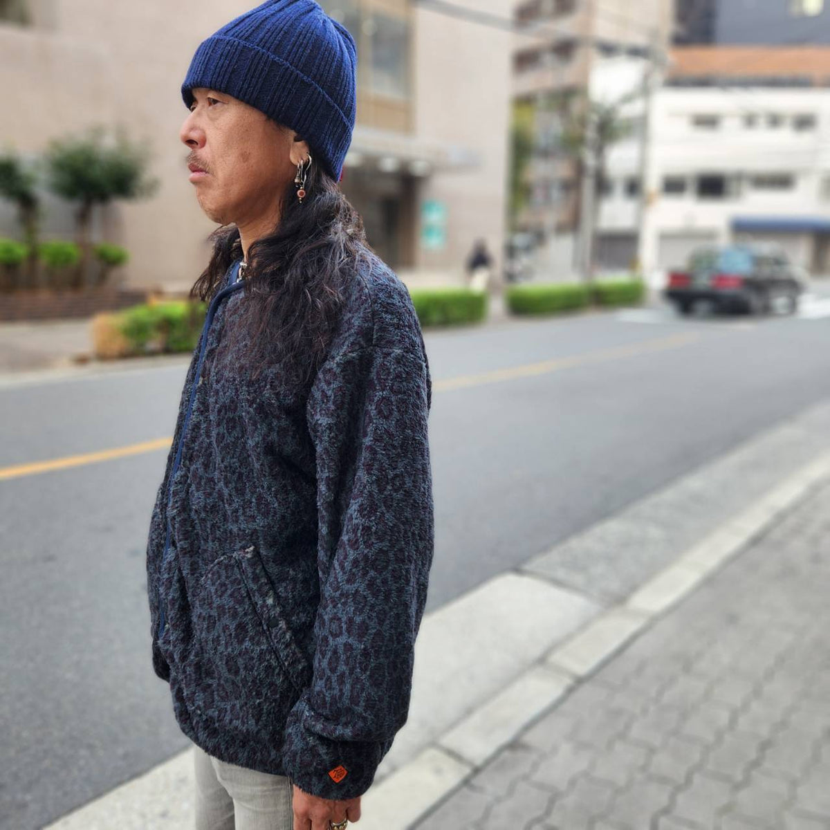 レオパードボアフリースJKT 126-641（カラー：BLUE）