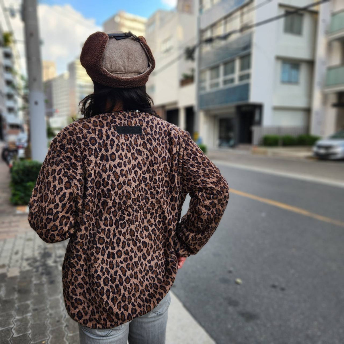 レオパードボアフリースJKT 126-641（カラー：BROWN）