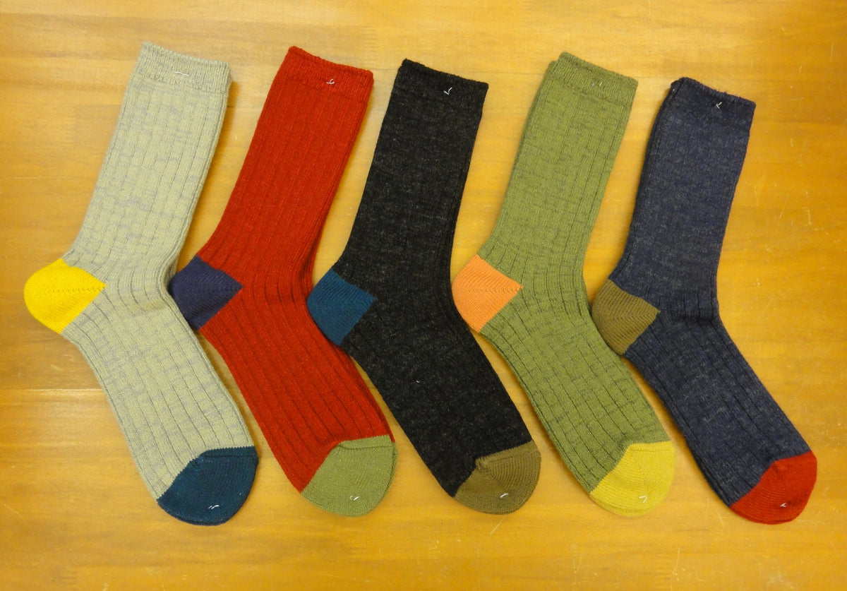 ウールリブ踵つま先切り替え MENS 11680（サイズは25-27cmのワンサイズ）