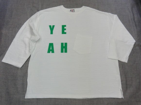YEAH Y-1014A(ビッグポケットTシャツ) UNISEX(男女兼用)ワンサイズのみ(カラー：オフ) 日本サイズ