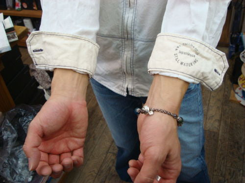 L/S ZIP UP シャツ 312-021（カラー：WHITE）サイズ：S（日本サイズ）