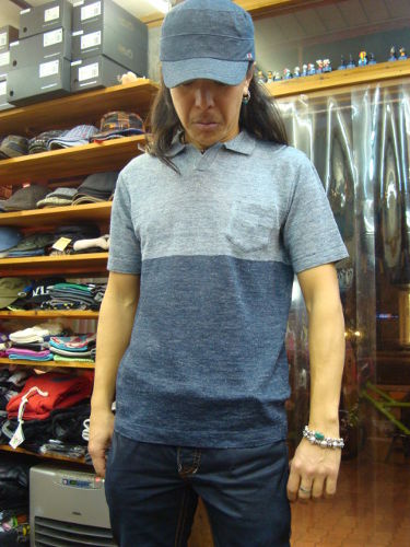 サマーニット　スキッパーポロ 714-004（カラー：BLUE/NAVY）