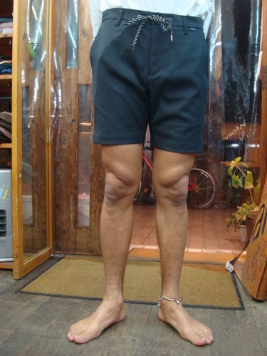 綿麻オックスストレッチショートパンツ 219-099（カラー：BLACK）サイズ：M（日本サイズ）