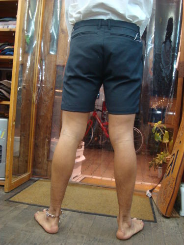 綿麻オックスストレッチショートパンツ 219-099（カラー：BLACK）サイズ：M（日本サイズ）