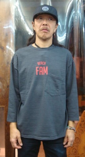 FAM Y-1014B(ビッグポケットTシャツ) UNISEX(男女兼用)ワンサイズのみ(カラー：スミクロ) 日本サイズ