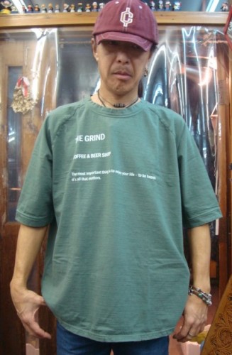 THE GRIND Y-0858A(ラグランビッグTシャツ) UNISEX(男女兼用)ワンサイズのみ(カラー：モスグリーン) 日本サイズ