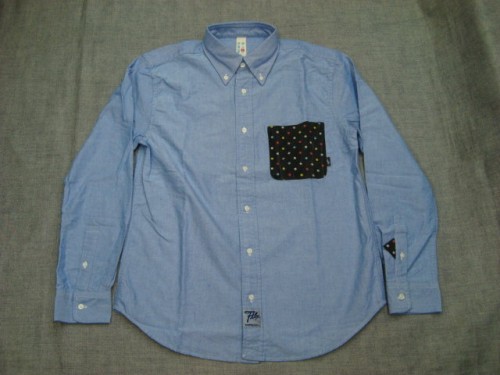 FX12-505 PHONE Oxford Buttondown Shirt（カラー：blue multi dot）サイズ：M（日本サイズ）