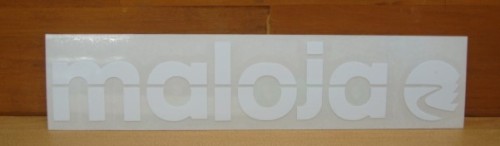 MALOJA(マローヤ)ロゴステッカー(約15X3cm)　カラー：ホワイト