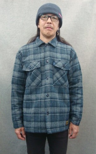 チェックネル×キルティングJKT 325-128（カラー：BLACK）