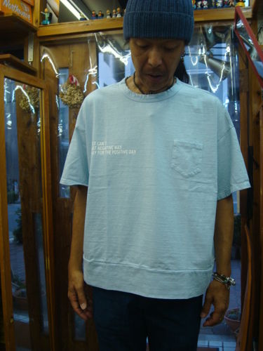 POSITIVE DAY Y-0744A(ビッグTシャツ)  UNISEX(男女兼用)ワンサイズのみ(カラー：サックス) 日本サイズ